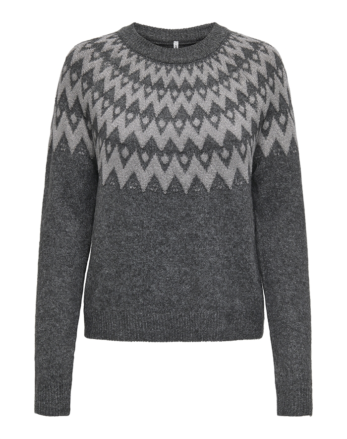  Only - ONLFry Glitter O-Neck Sweatshirt - Dark Grey