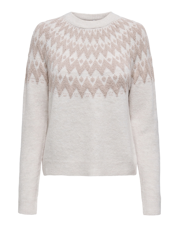  Only - ONLFry Glitter O-Neck Sweatshirt - Pumice Stone