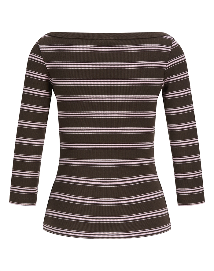 JJXX - JXFifi Striped Boatneck Bluse - Demitasse