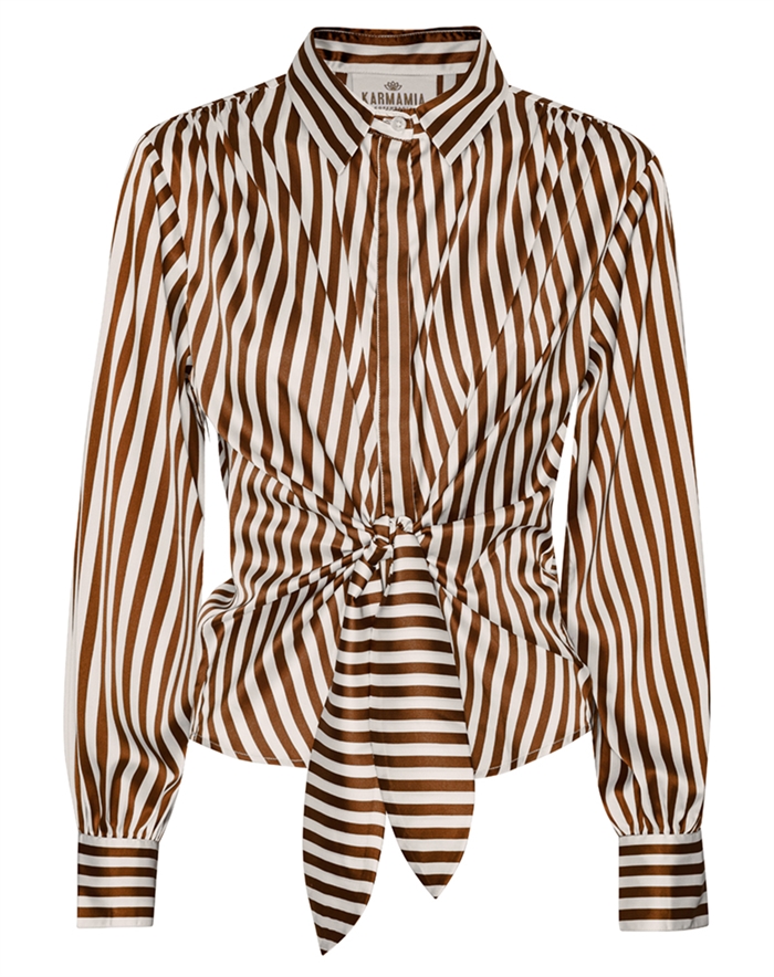 Karmamia Copenhagen - Lee Skjorte - Toffee Stripe