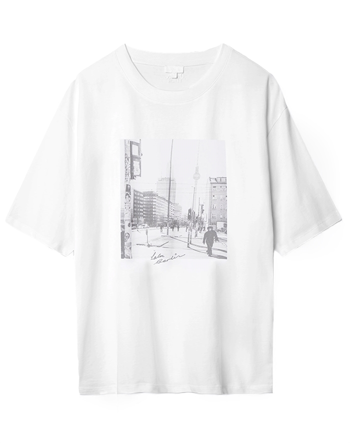 Lala Berlin - Berlin Cotton Photo Print T-Shirt - White
