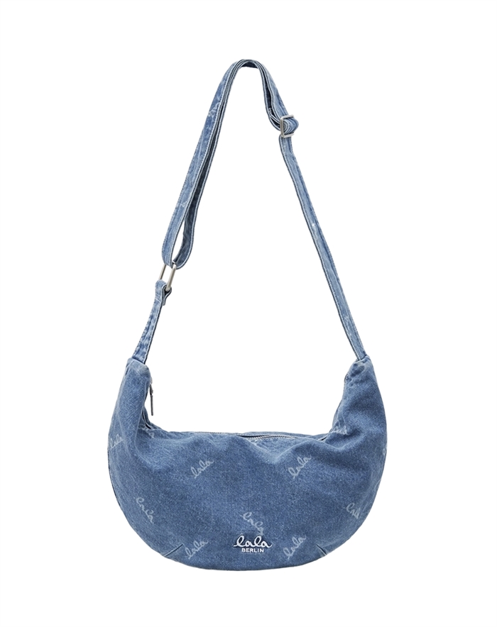 Lala Berlin - Gili Small Printed Logo Denim Taske - Washed Denim