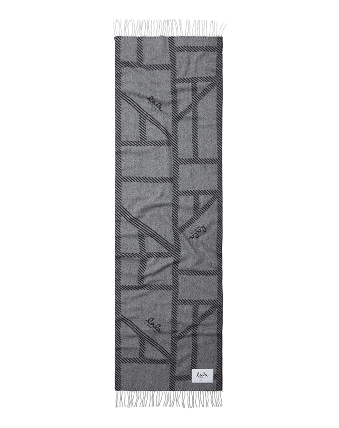 Lala Berlin - Svea Halstørklæde - Light Grey Melange/Black
