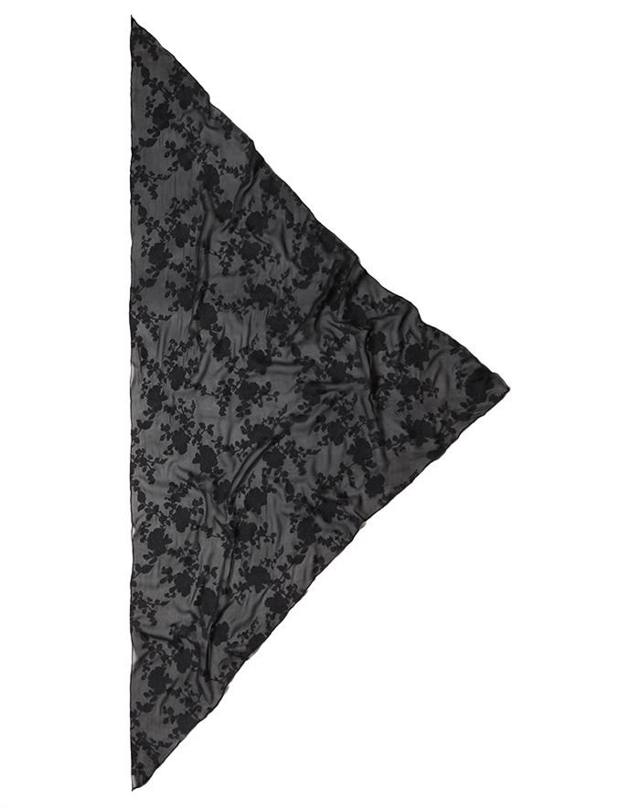 Lala Berlin - Triangle Viscose Tørklæde - Lace Garden Black