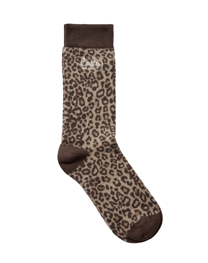 Lala Berlin - Cotton Mix Strømper - Brown Leo