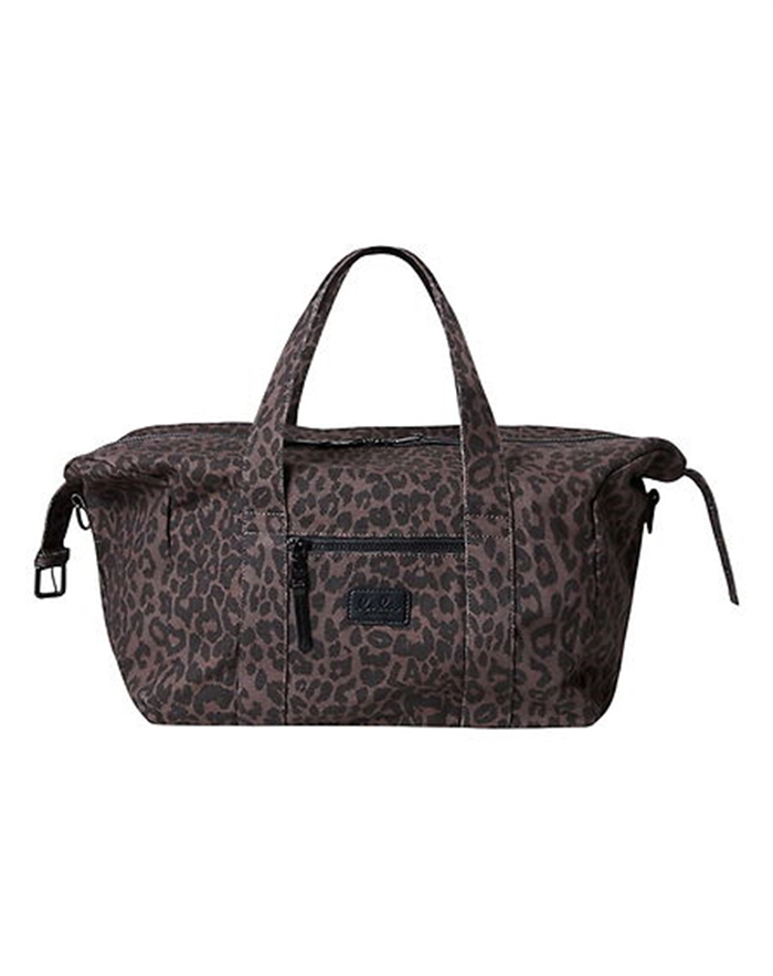 Lala Berlin - Printed Canvas Taske - Chocolate Brown Leo