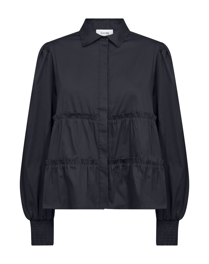 Leveté Room - LR-Isla Solid 95 Skjorte - Dark Navy