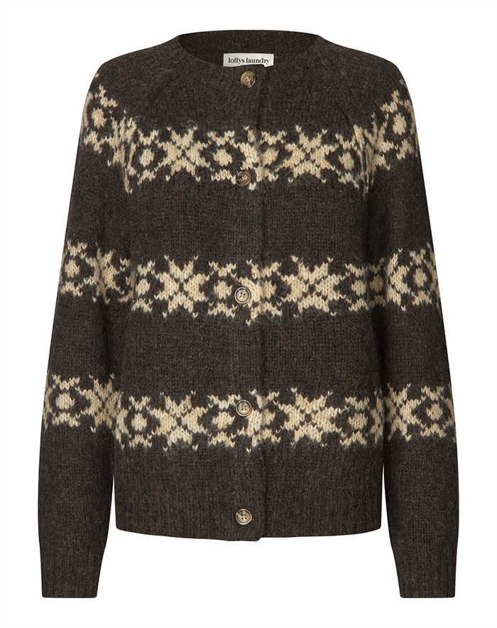 Lollys Laundry - PadovaLL Strik Cardigan - Dark Mokka 