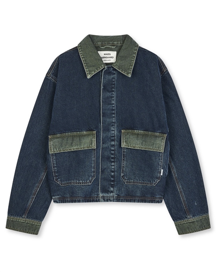 Mads Nørgaard - Double Denim Solar Jakke - Blue/Green Dye