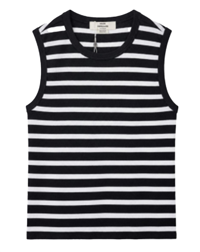Mads Nørgaard - Grace Stripe Lea Top - Black/White