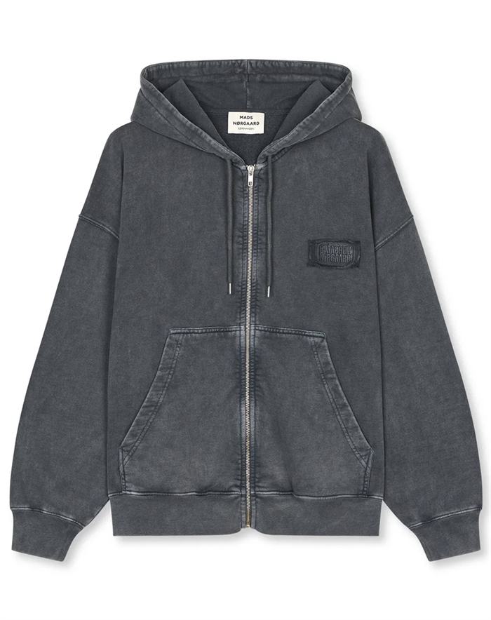 Mads Nørgaard - Compact Cotton Alpa Zip Hoodie - Asphalt