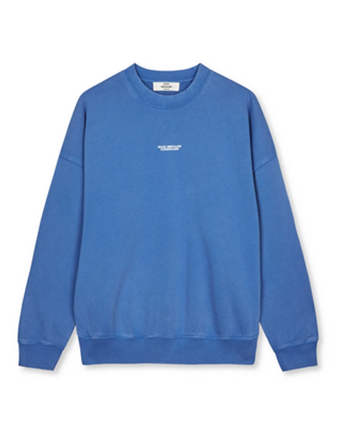Mads Nørgaard - Compact Cotton Atli Sweatshirt - Bright Cobalt 