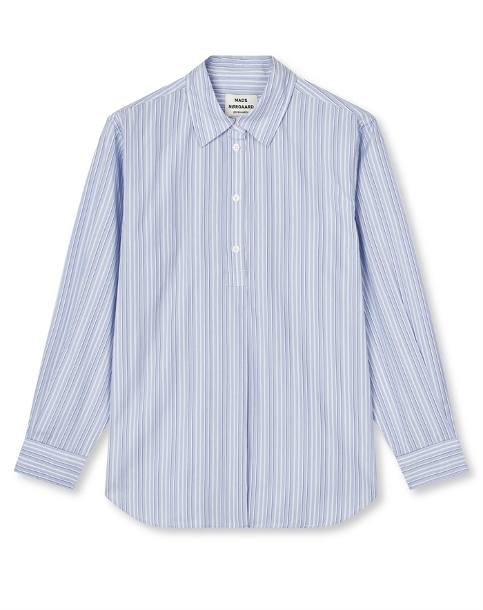 Mads Nørgaard - Mia Shelby Skjorte - Pinstripe/Provence 