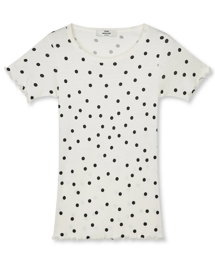 Mads Nørgaard - Pointella Trixy T-Shirt - Dot AOP Vanilla Ice