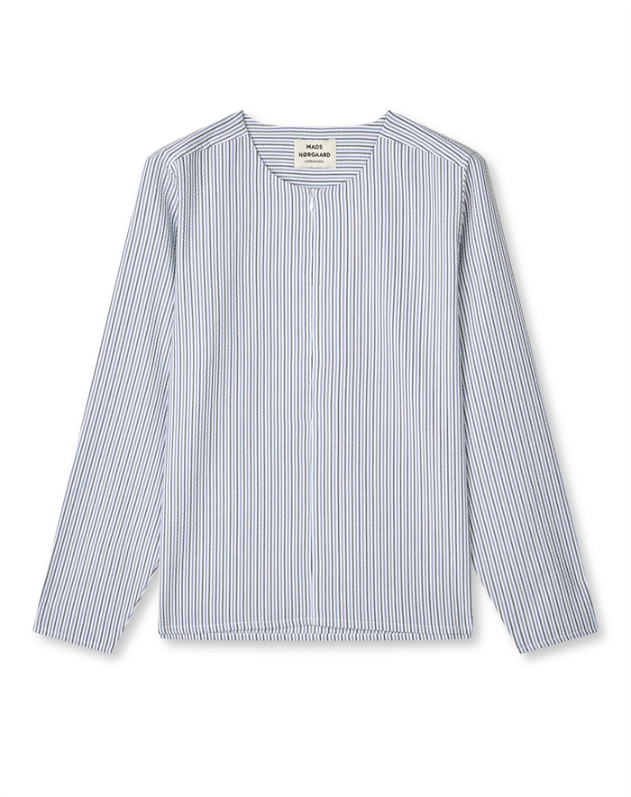 Mads Nørgaard - Soft Crease Funa Top - Sky Captain/Bright Cobalt