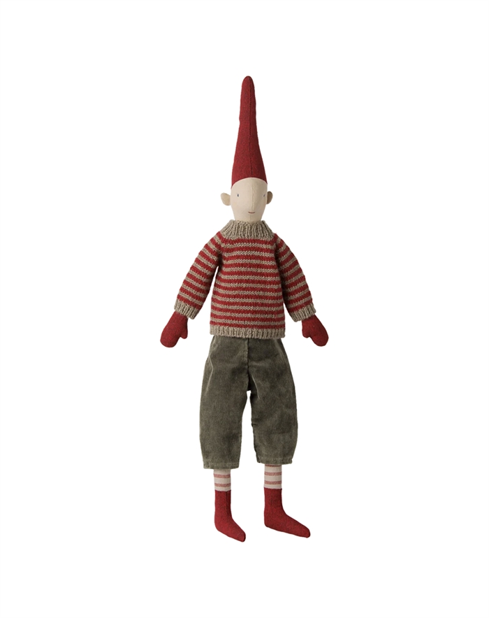 Maileg - Pixy Nisse, Str. 3 - Dreng - Stribet Strikket Sweater