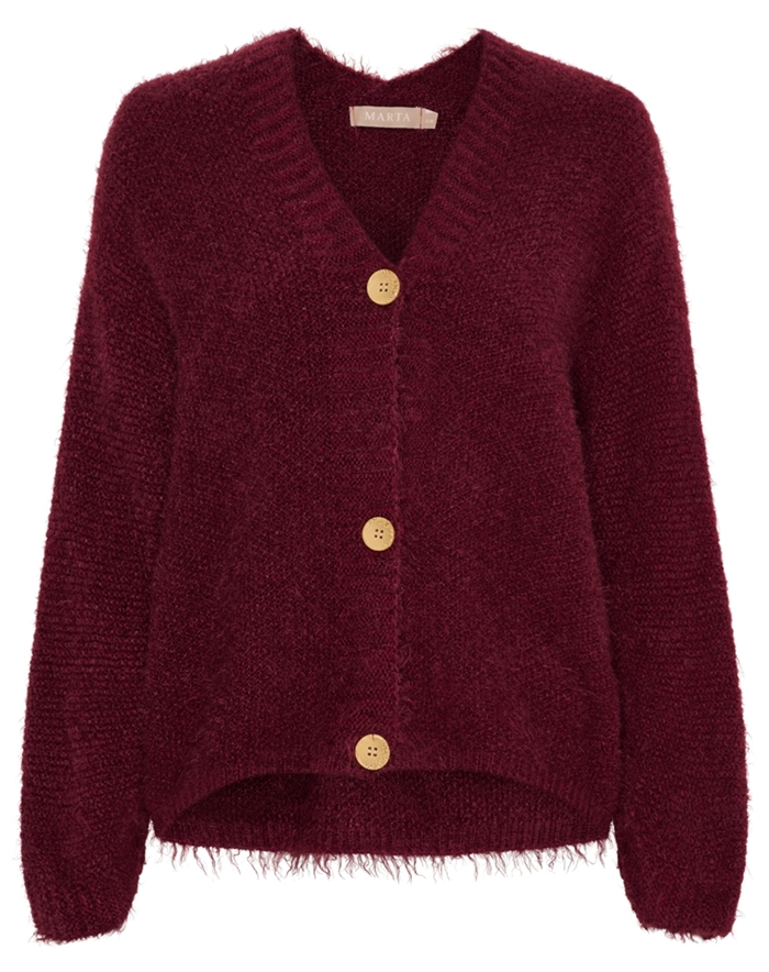 Marta du Chateau - MDCDakota Strikcardigan - Bordeaux