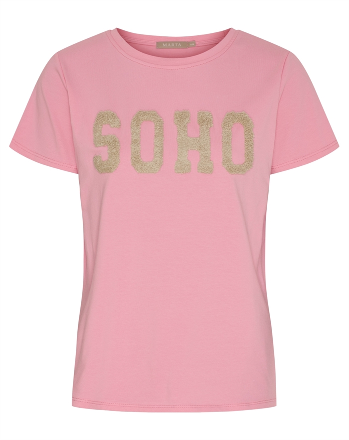 Marta Du Chateau - MDCHerdis T-shirt - Rose Barbie/Beige