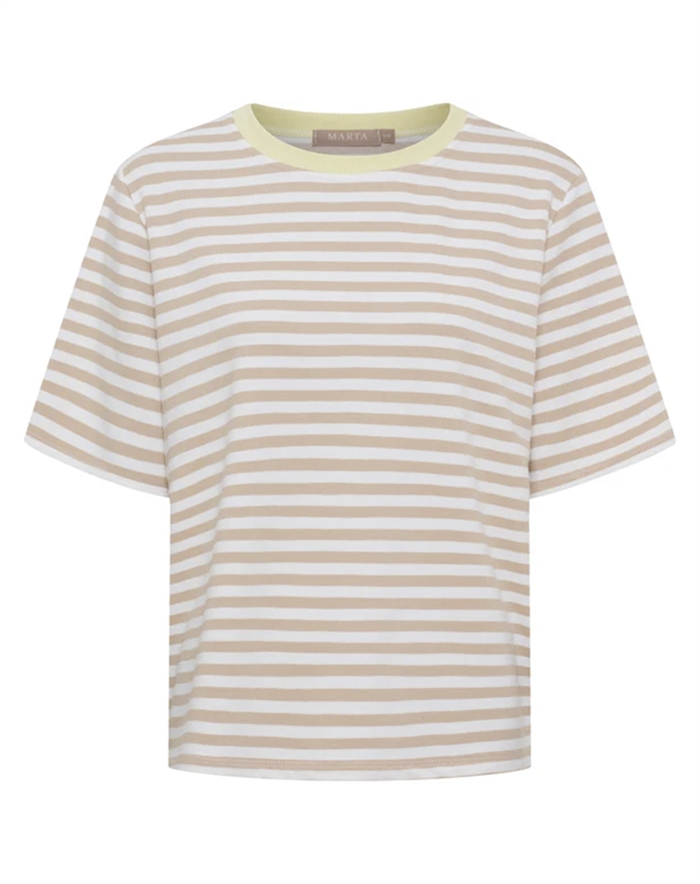 Marta du Chateau - MDCJamila T-shirt - Beige/Yellow