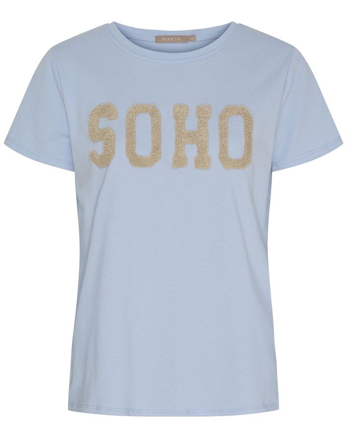 Marta Du Chateau - MDCHerdis T-shirt - Celeste Light/Beige