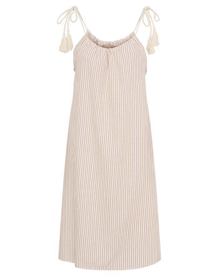 Marta du Chateau - MDCKamala Kjole - Beige/Peperosa