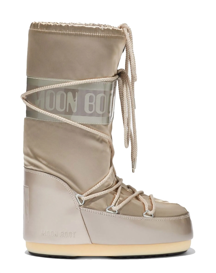 Moon Boot - Icon Glance Satin Støvler - Platinum