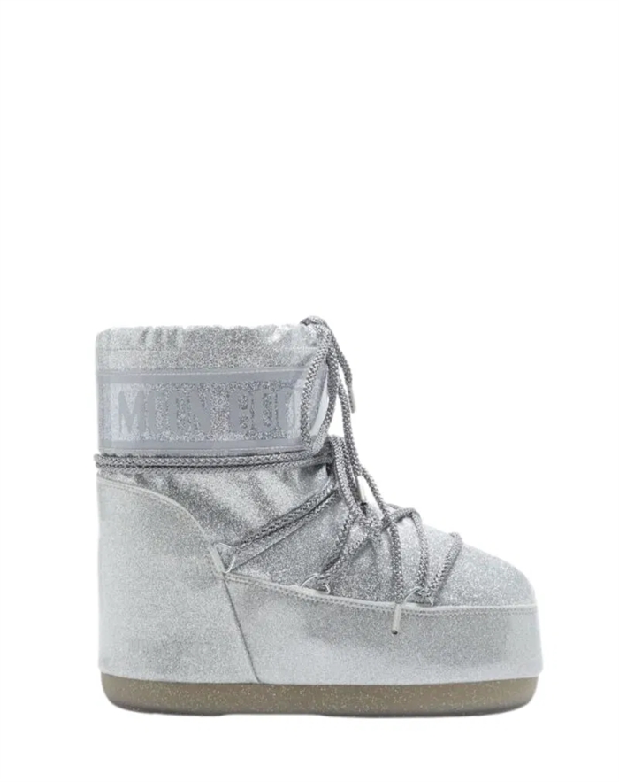Moon Boot - Icon Low Sliver Glitter Støvler - Silver