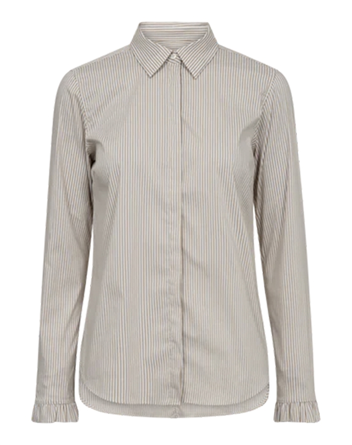 Mos Mosh - MMMattie Flip Stripe Skjorte - Safari 