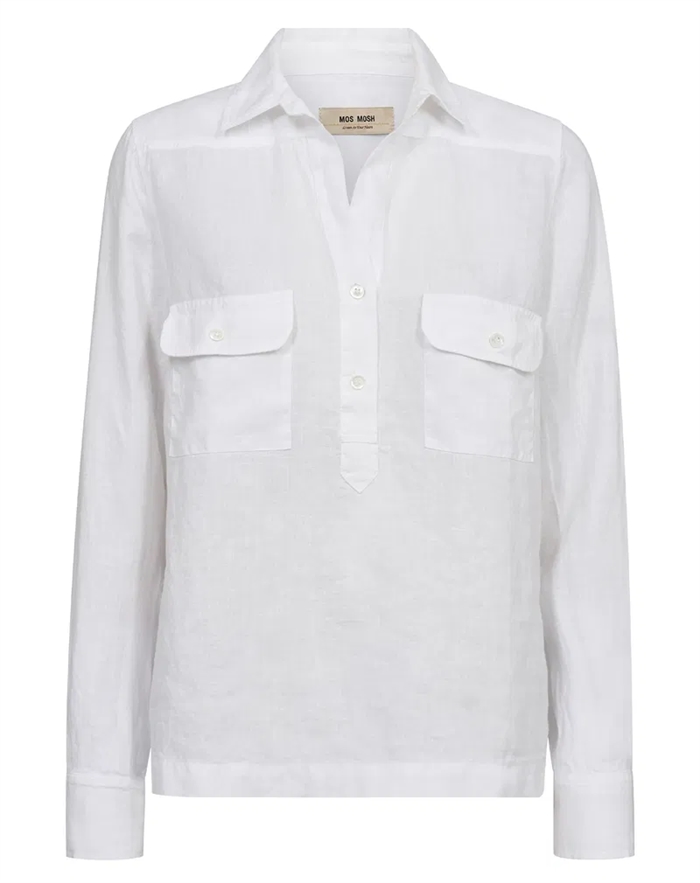 Enna Linen Pocket Bluse - Mos Mosh