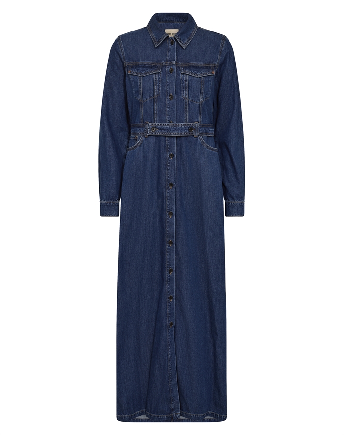 Mos Mosh - MMAllaba Denim Kjole - Blue