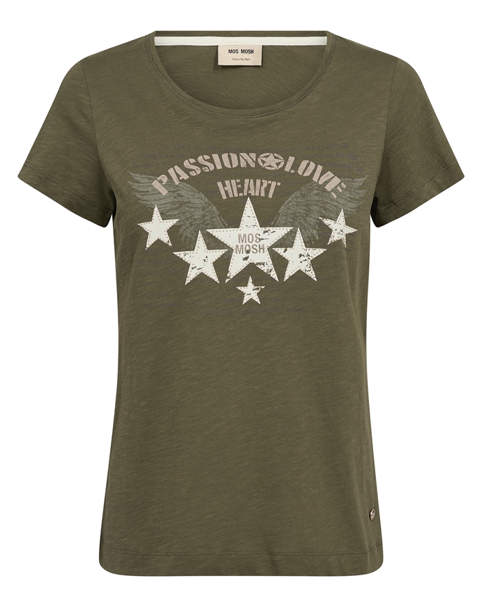 Mos Mosh - MMZibba T-shirt - Olive Night