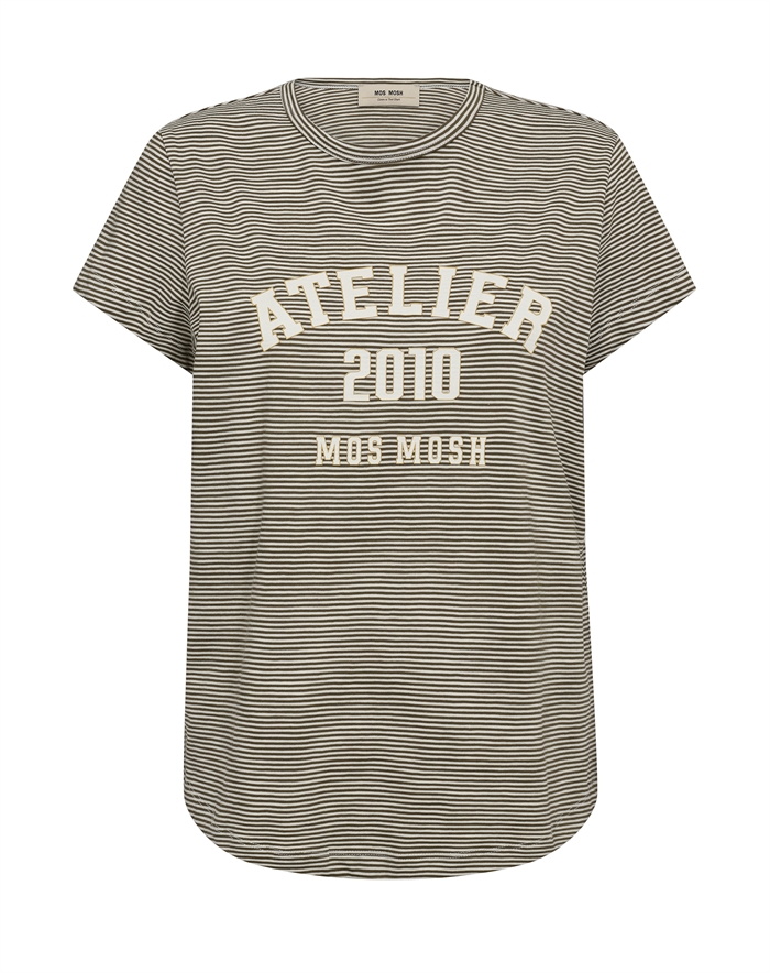 Mos Mosh - MMCamp Stripe T-Shirt - Burnt Olive