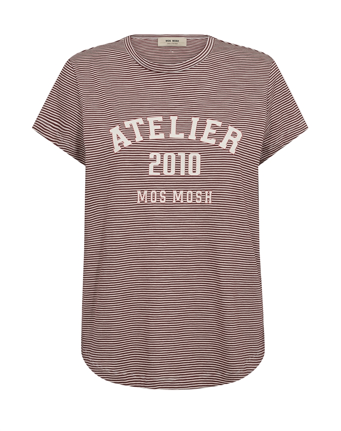 Mos Mosh - MMCamp Stripe T-Shirt - Cowhide 