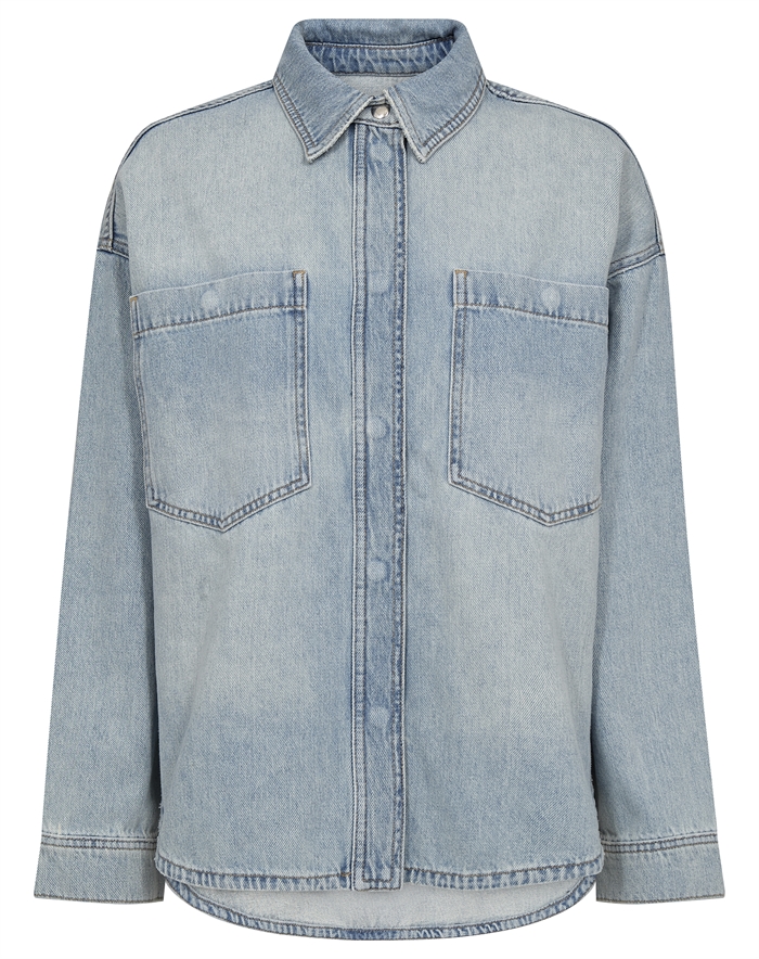 Mos Mosh - MMEmm Flower Skjorte - Light Blue