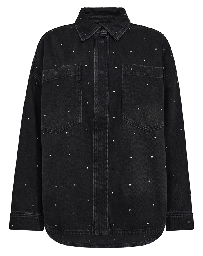 Mos Mosh - MMEmme Studs Skjorte - Dark Grey Denim