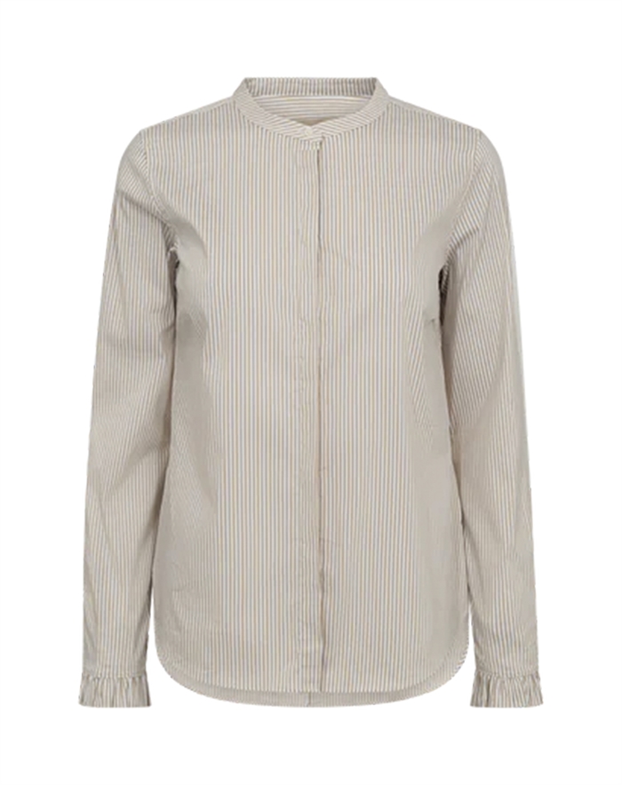 Mos Mosh - MMMattie Flip Stripe Skjorte - Safari