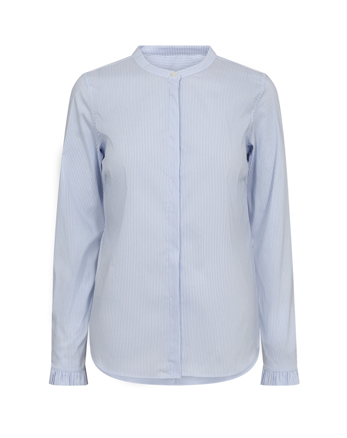 Mos Mosh - MMMattie Flip Stripe Skjorte - Light Blue