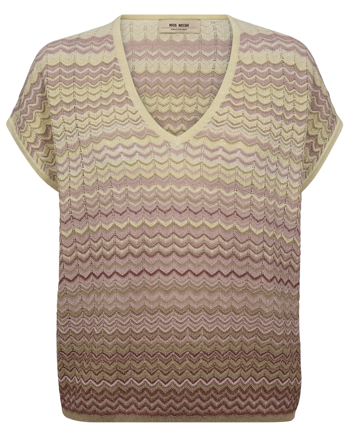 Shani Zig Zag V-Neck Strik - Mos Mosh