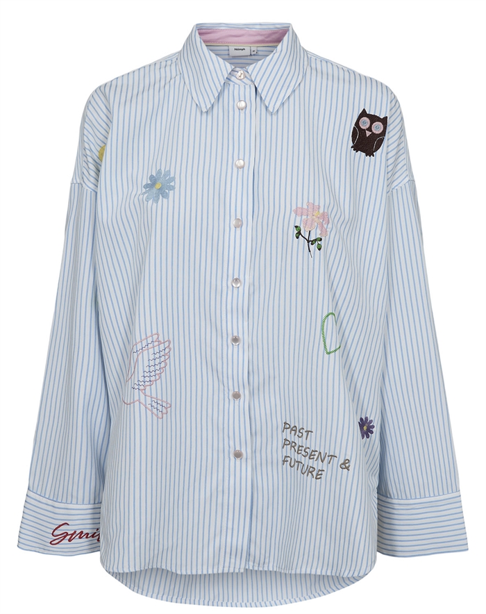 Nümph - NUAshley Embroidery Skjorte - Airy Blue 