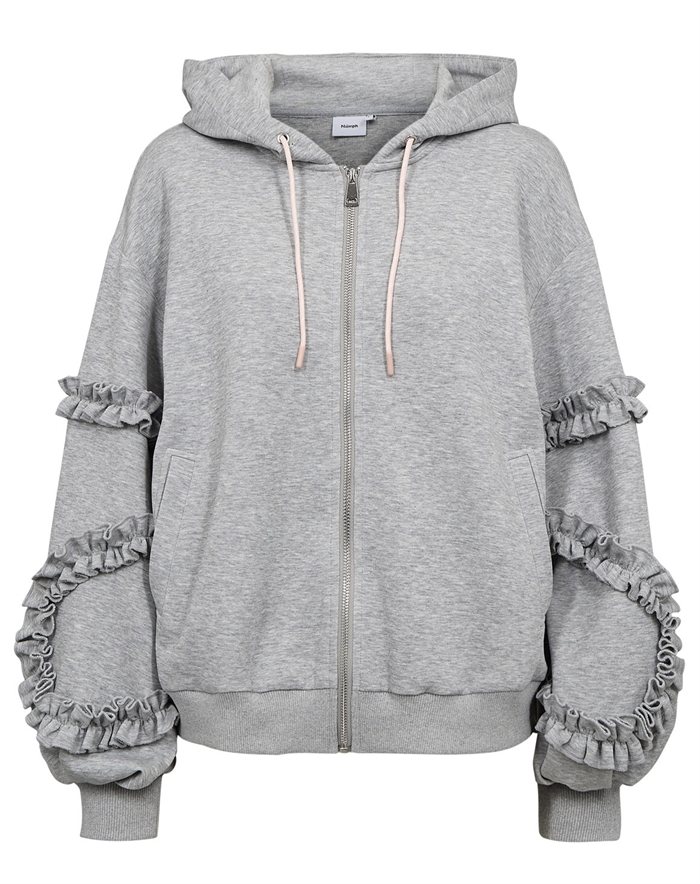 Nümph - NUSabby Zipper Hoodie - Medium Grey Melange 