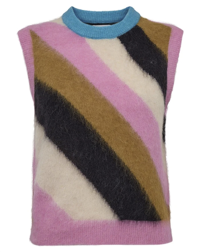 Nümph - NUSuri Multi Stripe Vest - Obsidian