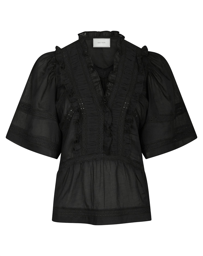 Neo Noir - Evienne S Voile Bluse - Black