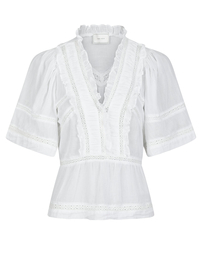 Neo Noir - Evienne S Voile Bluse - White