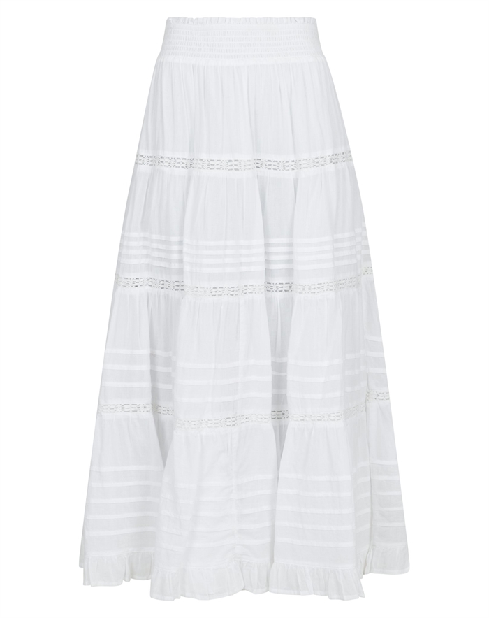 Neo Noir - Felicia S Voile Nederdel - White