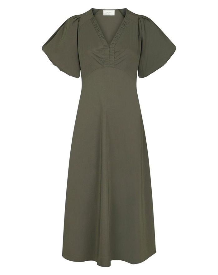 Neo Noir - Illana Poplin Dress - Army 
