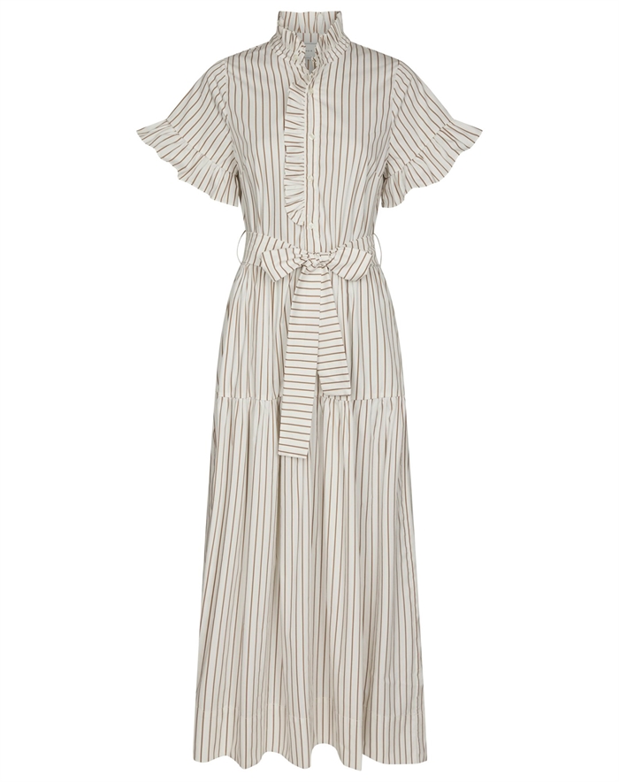 Neo Noir - Nellie Wide Stripe Kjole - Ivory