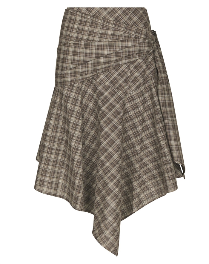 Neo Noir - Sabella Check Nederdel - Brown Check