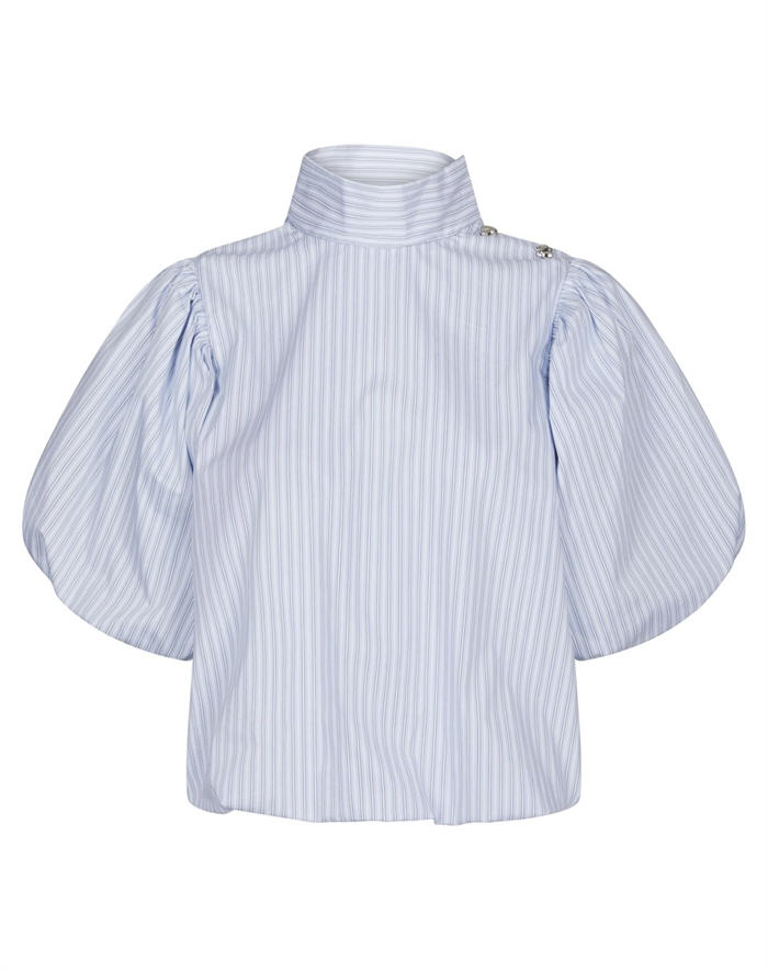 Neo Noir - Parisa Stripe Bluse - Light Blue