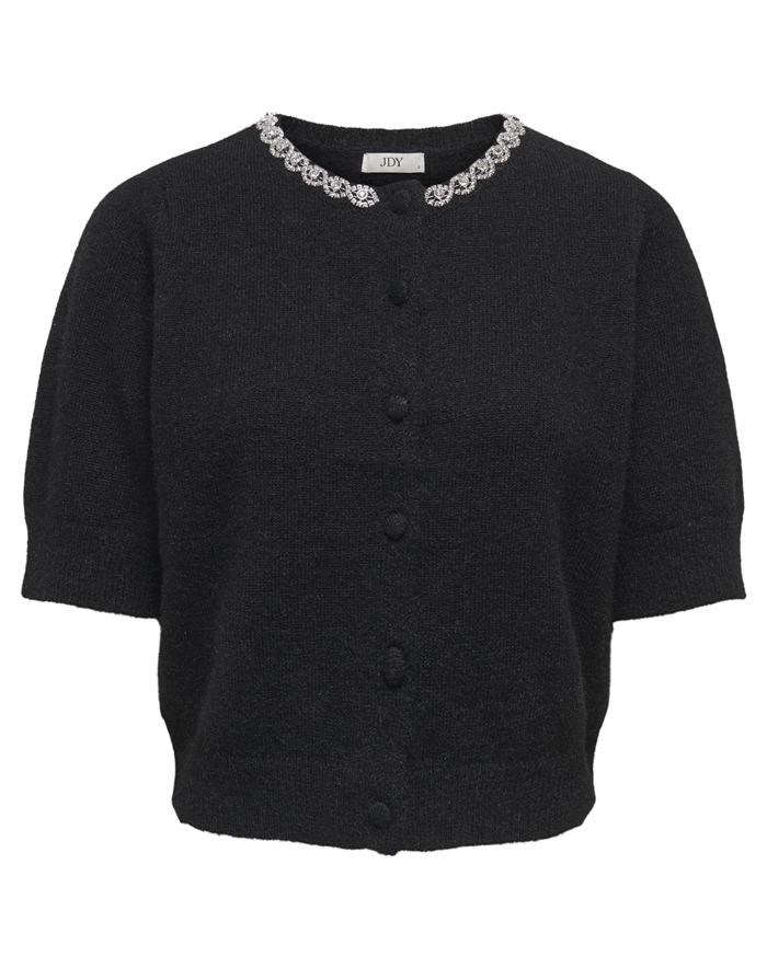 JDY - JDYAlva Life 2/4 Embellish Cardigan - Black/Silver