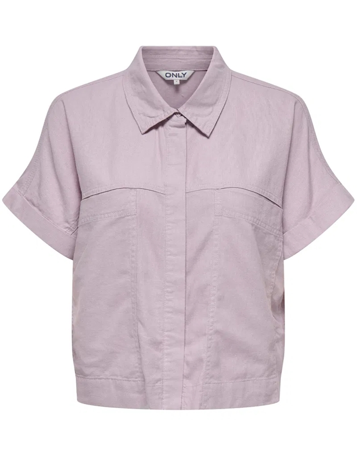 Only - Caro Linen Boxy Skjorte - Violet Ice 